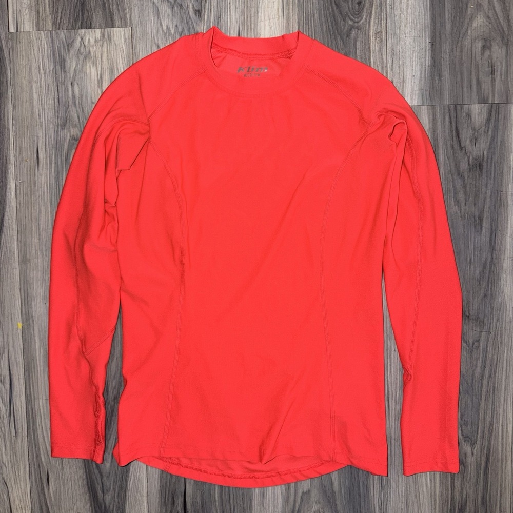 Klim Womens Layer Shirt Size M Neon Pink Long Sleeve Thumb Holes Stretchy